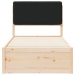vidaXL Cadre de lit avec tête de lit rembourrée Noir 75 x 190 cm