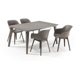 ALLIBERT JARDIN Table Lima 160 6 personnes - Design contemporain - Cappucino