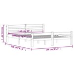 vidaXL Cadre de lit avec 2 tiroirs Blanc Bois de pin massif 160x200 cm