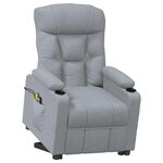 vidaXL Fauteuil de massage inclinable Gris clair Tissu