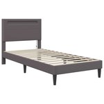 vidaXL Cadre de lit avec bandes LED Gris 90 x 200 cm Simili cuir