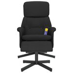 vidaXL Fauteuil de massage inclinable avec repose-pied noir tissu