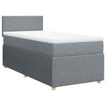vidaXL Sommier à lattes de lit avec matelas Gris clair 90x200 cm Tissu
