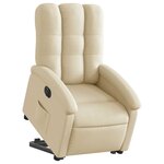 vidaXL Fauteuil inclinable électrique crème tissu