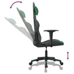 vidaXL Chaise de jeu de massage Noir et vert Similicuir