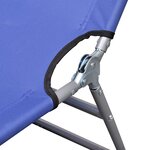 vidaXL Chaise longue pliable acier enduit de poudre bleu