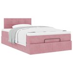 vidaXL Lit ottoman avec matelas rose 120x190 cm velours