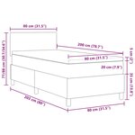 vidaXL Lit avec sommier à ressorts et matelas gris foncé 80x200 cm tissu en velours côtelé