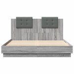 vidaXL Cadre de lit avec LED sans matelas sonoma gris 150x200 cm
