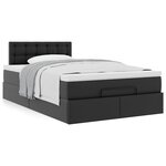 vidaXL Cadre de lit ottoman avec matelas noir 120x190 cm similicuir
