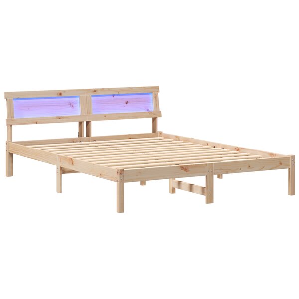 vidaXL Cadre de lit Marron 140 x 200 cm Bois massif en pin