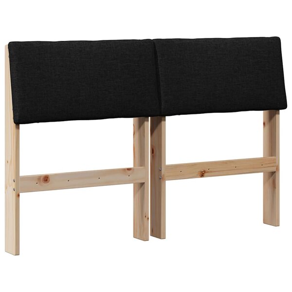 vidaXL Tête de lit capitonnée Noir 120 cm Pin massif