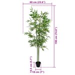 vidaXL Arbre en Bambou Artificiel 4 Pièces Vert 60 x 18 x 190 cm