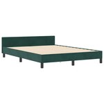 Cadre de Lit vidaXL Vert Foncé 140x190 cm Velours