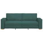 vidaXL Sofa 3 places avec coussin Vert foncé 220 x 78 x 84 cm tissu