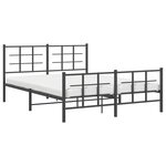 vidaXL Cadre de lit métal sans matelas avec pied de lit noir 150x200cm