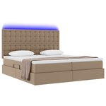 vidaXL Lit avec rangement et LED Cappuccino 200 x 200 cm Simili cuir