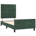 vidaXL Cadre de lit avec tête de lit Vert foncé 90x200 cm Velours