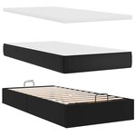 VidaXL Cadre de lit ottoman avec matelas noir 160x200 cm similicuir