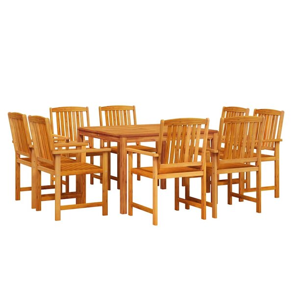vidaXL Ensemble de salle à manger pour jardin 9 pc Marron