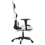 vidaXL Chaise de jeu avec repose-pied Blanc et noir Similicuir
