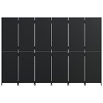 vidaXL Cloison de séparation 6 panneaux noir résine tressée