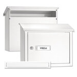 Pack Bouche d'entrée + Boîte aux lettre en acier V4081 Fente 32 5 x 3 cm Blanc