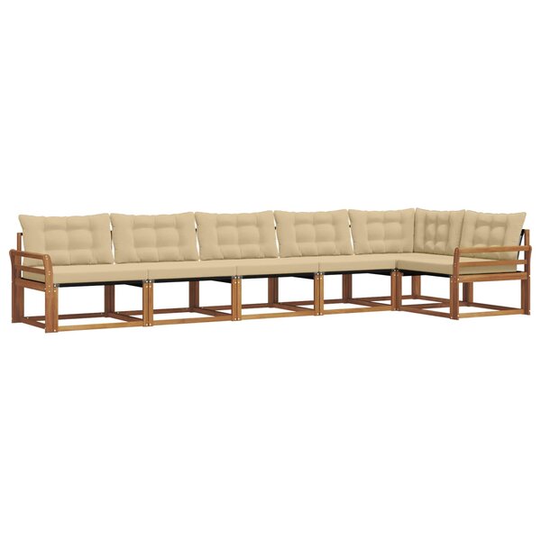 vidaXL Ensemble de canapés d'extérieur 6 Pièces Naturel et Beige