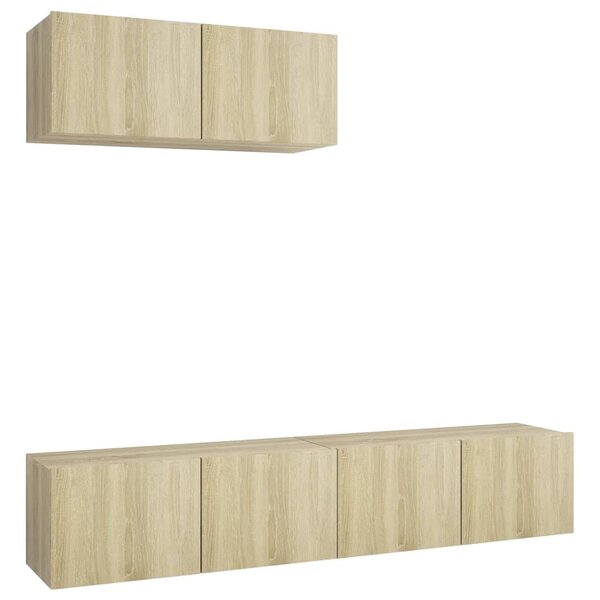 vidaXL Meubles TV 3 Pièces Chêne sonoma Bois d'ingénierie
