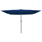 Parasol carré pour le jardin vidaXL avec lumières LED 295x245 cm Bleu azur