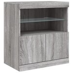 vidaXL Buffet avec lumières LED sonoma gris 60x37x67 cm