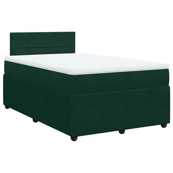 vidaXL Sommier à lattes de lit et matelas Vert foncé 120x200cm Velours
