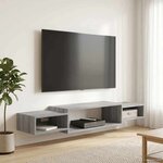vidaXL Meuble TV mural Montage mural Sonoma gris 140 x 28 x 21 cm