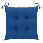 vidaXL Chaises de jardin et coussins bleu lot de 8 Bois de teck massif