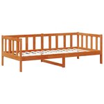 vidaXL Lit d'appoint avec tiroir 3 Pièces Cire marron Bois de Pin Massif