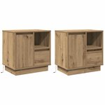 vidaXL Tables de chevet avec LED 2 Pièces Chêne artisanal 50x34 5x50 cm