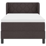 vidaXL Lit boxspring avec matelas Marron foncé 90 x 190 cm tissu