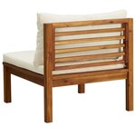 vidaXL Ensemble de canapés 2 Pièces et coussins blanc crème Acacia solide