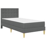 vidaXL Cadre de lit avec matelas Gris foncé 100 x 200 cm Tissu