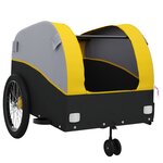 vidaXL Remorque de vélo noir et jaune 45 kg fer
