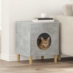 vidaXL Maison pour chat Béton 42 5 x 40 x 53 cm Bois d'ingénierie
