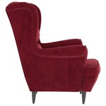 vidaXL Fauteuil rouge bordeaux velours