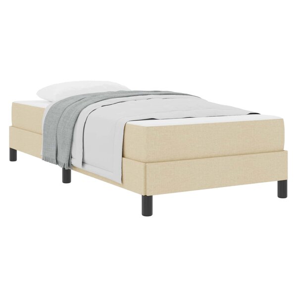 vidaXL Lit à ressorts avec matelas Crème 90 x 190 cm tissu