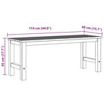 vidaXL Banc de jardin 114 cm bois de teck solide