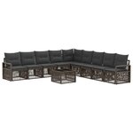 vidaXL Ensemble de canapé de jardin 10 Pièces Gris polyrotin