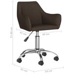 vidaXL Chaise pivotante de salle à manger Marron foncé Tissu