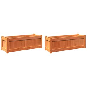 vidaXL Jardinières 2 Pièces cire marron bois de pin massif