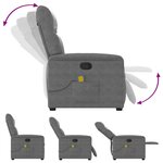 vidaXL Fauteuil inclinable de massage gris foncé tissu microfibre