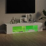 vidaXL Meuble TV avec lumières LED blanc 135x39x30 cm