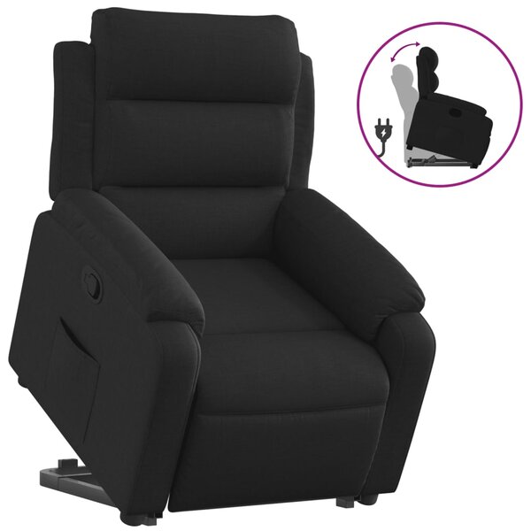 vidaXL Fauteuil inclinable noir tissu